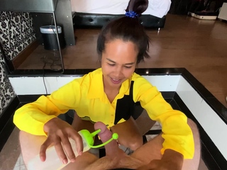 Big ass Thai housewife MILF POV blowjob