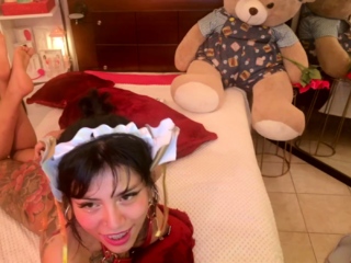 Cute curly brunette solo webcam masturbation