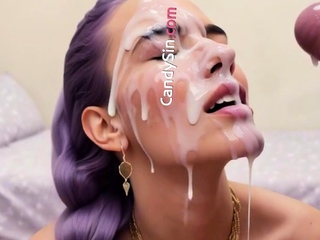 Purple-Haired Idol Rumi Gets Her Ass Stretched by Fans-AI