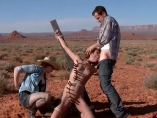 Desert Spread Eagle Outdoor Bondage Blowjob