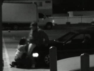 Security camera catches some hardcore banging in a parking lot