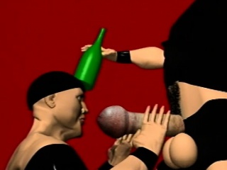 Crazy computer generated men enjoy fucking each other outdoors